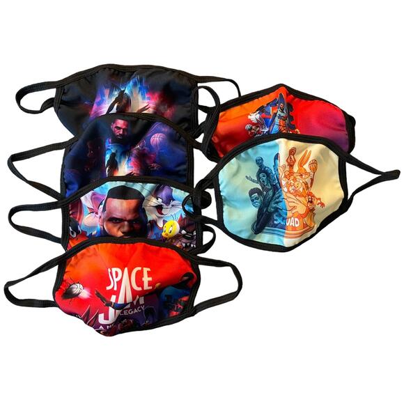 Space Jam Set of 6 Adult Face Masks One Size - Picture 1 of 1